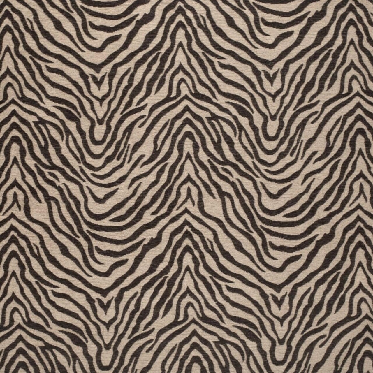 Black Animal Print Chenille Woven Pattern Upholstery Fabric by The Yard - SKU: Tiger Ebony